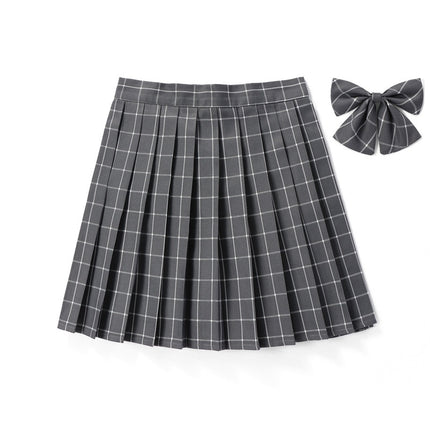 High-waisted Pleated Plaid Mini Skirt