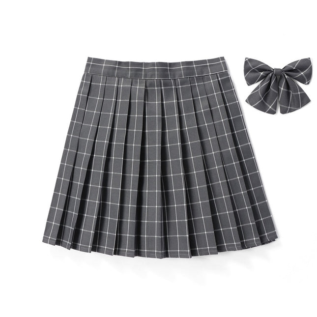 High-waisted Pleated Plaid Mini Skirt - XdropX