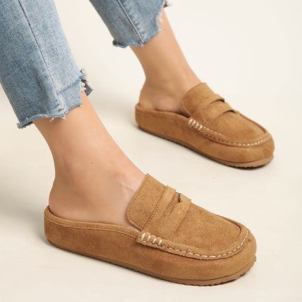 Dames Mule Schoenen, Nieuwe Mode Veelzijdig Casual Zachte Zool Comfortabele Niet-Vermoeiende Instap Grote Maten Dames Schoenen, Dames Schoenen