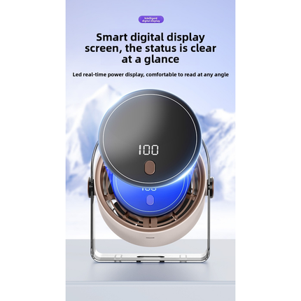 Summer New Circulating Fan, Multi-speed Adjustment, Wall & Desktop Dual Use, USB Rechargeable Mini Fan With Digital Display, High Power Cooling Fan For Home & Office