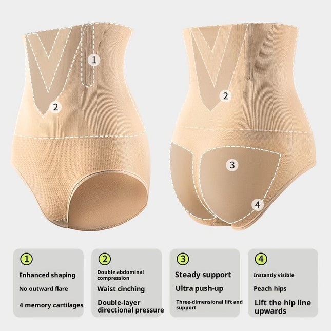 Women's Solid Color High Waist Breathable Body Shaping Butt-lift Underwear - XdropX