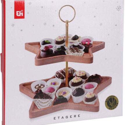 Excellent Houseware Etagere - Kerst - 2 Lagen - XdropX