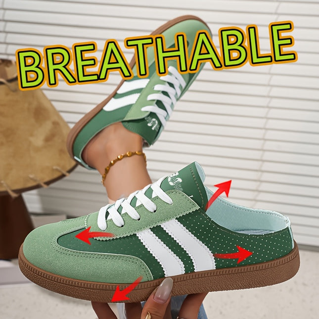 Vintage Lage Comfortabele Dames Ploegschaap Casual Halve, Klassieke Gestreepte Patchwork Beschikbaar in Meerdere Kleurengroepen, Luie Schoenen Geschikt voor Alle Seizoenen, Ideaal voor Dagelijkse Uitjes en Street Fashion Looks, Dames Schoenen