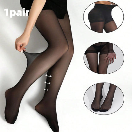 1 paar zwarte, transparante, ultradunne panty's voor dames, stretch panty's, gladde, ondoorzichtige kousen, geschikt voor feestjes/kantoor/vrijetijdskleding, een maat past de meeste