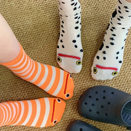 Nieuwe Tuin Aal Halfhoge Sokken Herfst Stijl Schattig Cartoon Japanse Strepen Leuke Eigenzinnige Lange - XdropX