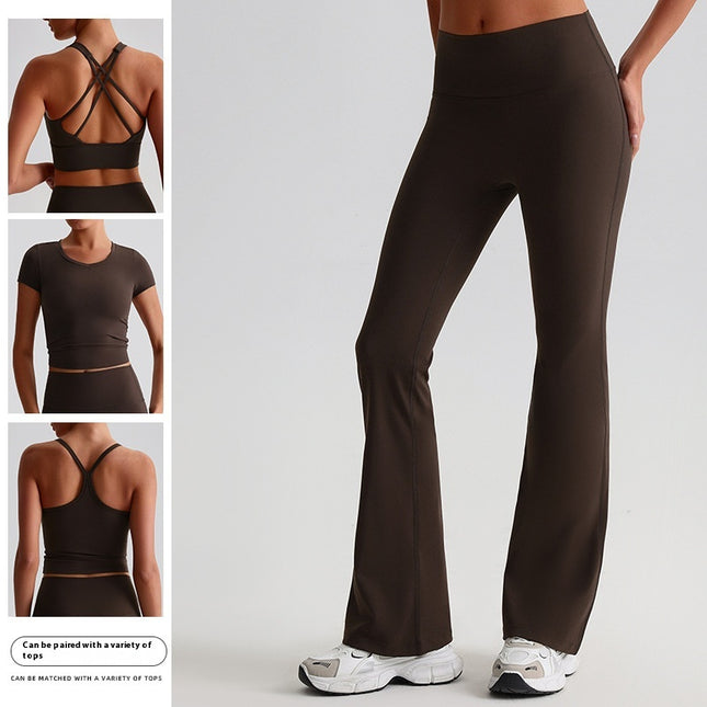 Wide-leg Bell-bottoms Tight Nude Feel Hip Raise Yoga Pants - XdropX