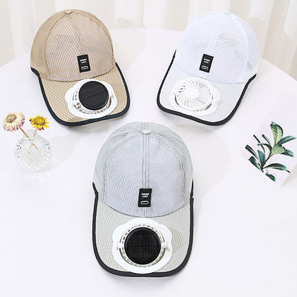 Solar Charging Fan Hat - Breathable Mesh UV Protection Baseball Cap For Men Women Summer Outdoor Sun Hat