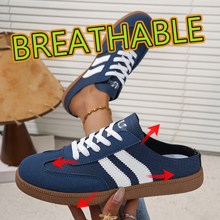 Vintage Lage Comfortabele Dames Ploegschaap Casual Halve, Klassieke Gestreepte Patchwork Beschikbaar in Meerdere Kleurengroepen, Luie Schoenen Geschikt voor Alle Seizoenen, Ideaal voor Dagelijkse Uitjes en Street Fashion Looks, Dames Schoenen - XdropX
