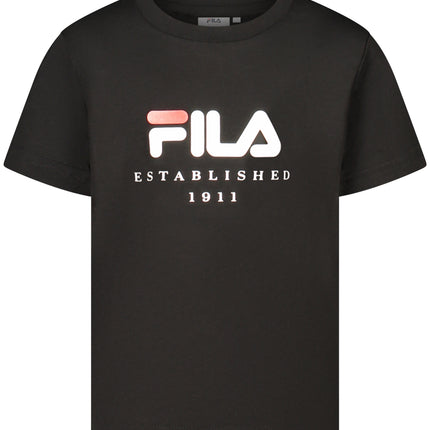 FILA SHORT-SLEEVED T-SHIRT FOR GIRLS, BLACK-0