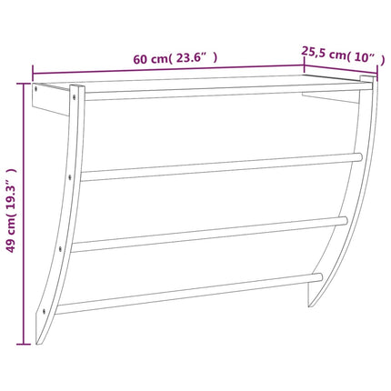 Handdoekenrek 60X25,5X49 Cm Massief Walnotenhout - XdropX
