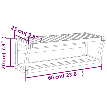 Handdoekenrek Wandgemonteerd 60X25X20 Cm Bamboe - XdropX