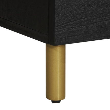 Hoge Kast 60X33X100 Cm Bewerkt Hout Zwart - XdropX