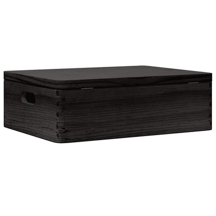 Houten Kist Met Deksel&Handvatten 40X30X13Cm Grenenhout - XdropX