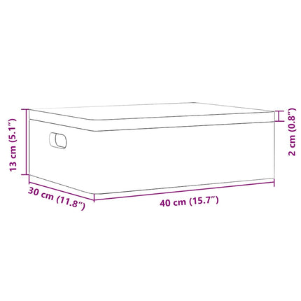Houten Kist Met Deksel&Handvatten 40X30X13Cm Massief Grenenhout - XdropX