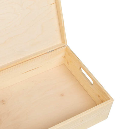 Houten Kist Met Deksel&Handvatten 40X30X13Cm Massief Grenenhout - XdropX