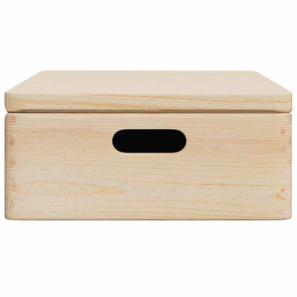 Houten Kist Met Deksel&Handvatten 40X30X13Cm Massief Grenenhout - XdropX
