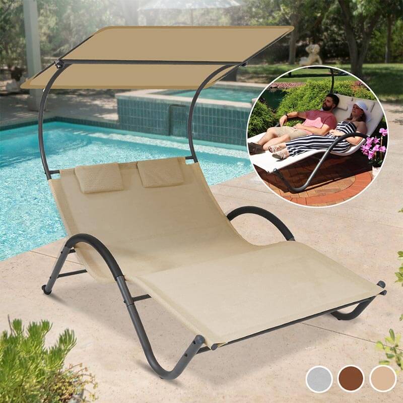 2 személyes DELUX napozóágy 3 színben-bézs-2