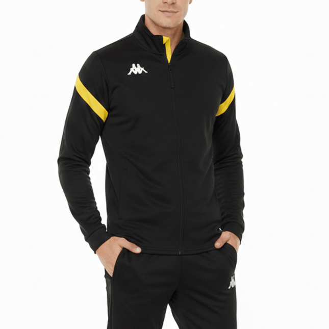 Dalcito premium Tracksuit Italian Slim-Fit Training/Casual Set - Black/Yellow - Kappa-0