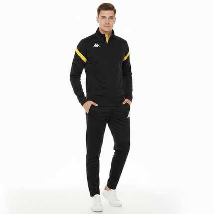 Dalcito premium Tracksuit Italian Slim-Fit Training/Casual Set - Black/Yellow - Kappa-3