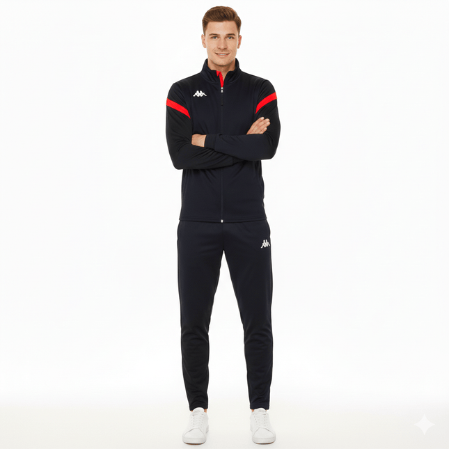 Dalcito premium Tracksuit Italian Slim-Fit Training/Casual Set - Dark blue/Red - Kappa-1