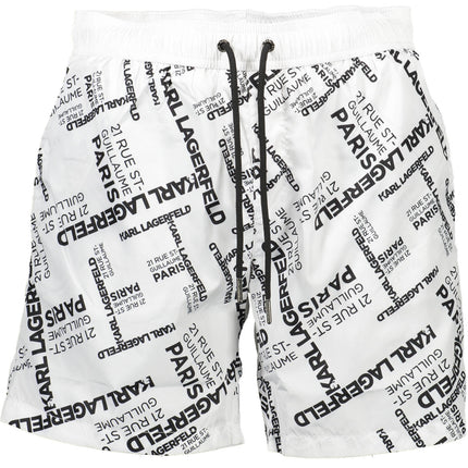 KARL LAGERFELD BEACHWEAR SWIMSUIT BOTTOM MEN WHITE