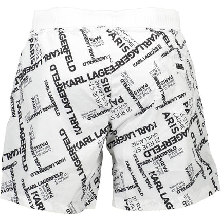 KARL LAGERFELD BEACHWEAR SWIMSUIT BOTTOM MEN WHITE
