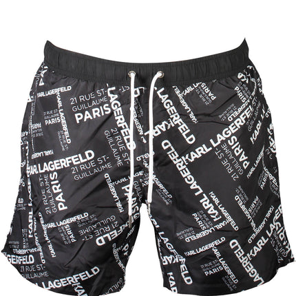 KARL LAGERFELD BEACHWEAR SWIMSUIT BLACK MEN'S BOTTOM