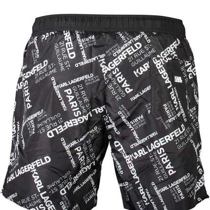 KARL LAGERFELD BEACHWEAR SWIMSUIT BLACK MEN'S BOTTOM