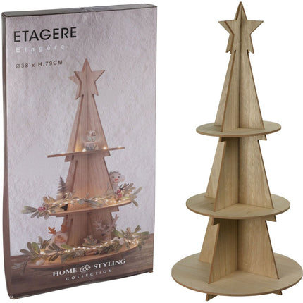 Kerst Etagere Hout - 79 Cm - XdropX
