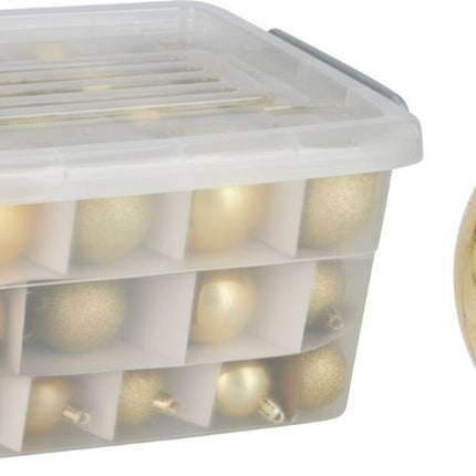 Kerstballen Set Goud - 70 Stuks - Kunststof - Opbergbox - XdropX