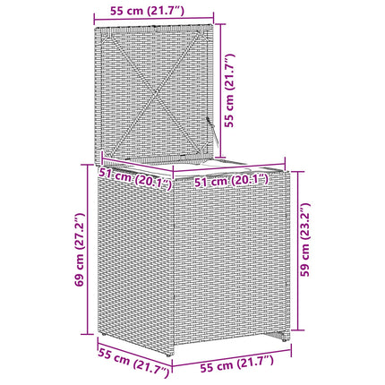 Kussenbox 55 X 55 X 69 Cm Staal - XdropX