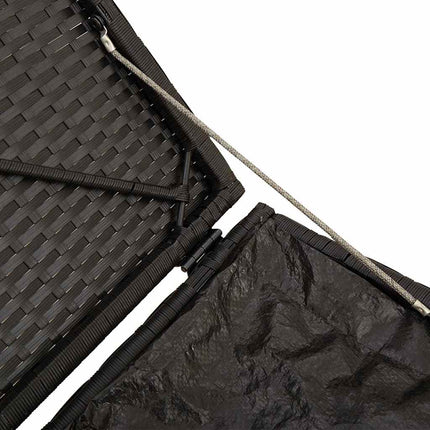 Kussenbox Met Opslag Zwart 50 X 50 X 50 Cm Poly Rattan - XdropX