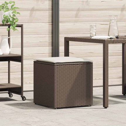 Kussenbox Met Opslag Zwart 50 X 50 X 50 Cm Poly Rattan - XdropX