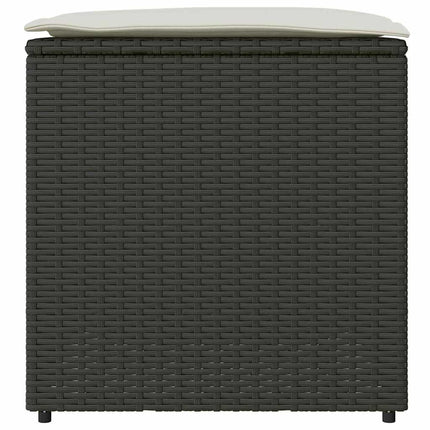 Kussenbox Met Opslag Zwart 50 X 50 X 50 Cm Poly Rattan - XdropX