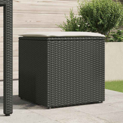 Kussenbox Met Opslag Zwart 50 X 50 X 50 Cm Poly Rattan - XdropX