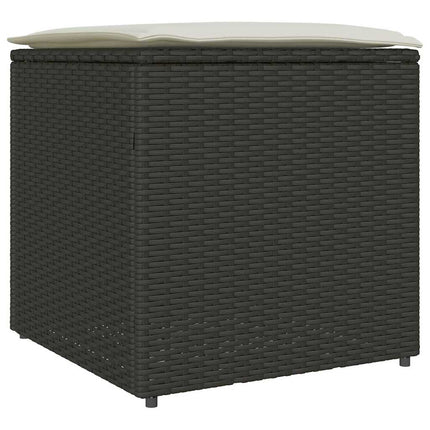 Kussenbox Met Opslag Zwart 50 X 50 X 50 Cm Poly Rattan - XdropX