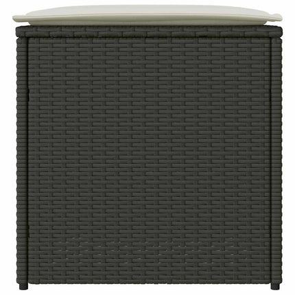 Kussenbox Met Opslag Zwart 50 X 50 X 50 Cm Poly Rattan - XdropX
