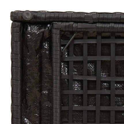 Kussenbox Met Opslag Zwart 50 X 50 X 50 Cm Poly Rattan - XdropX