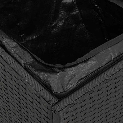 Kussenbox Met Opslag Zwart 50 X 50 X 50 Cm Poly Rattan - XdropX