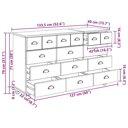 Ladeblok Askim 79 X 40 X 133,5 Cm Massief Grenenhout - XdropX