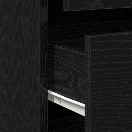 Ladekast 3-Lade Zwart Bewerkt Hout - XdropX