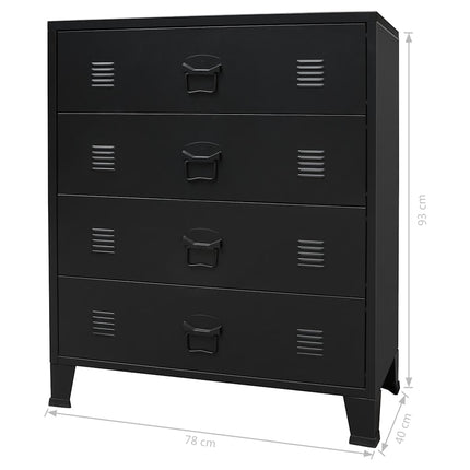 Ladekast Industriële Stijl 78X40X93 Cm Metaal - XdropX