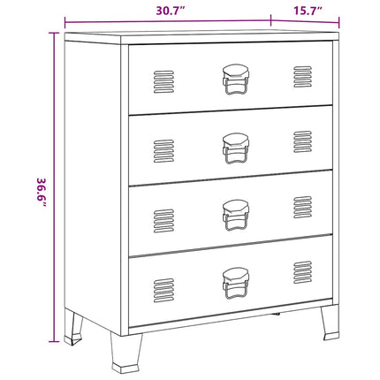 Ladekast Industriële Stijl 78X40X93 Cm Metaal - XdropX