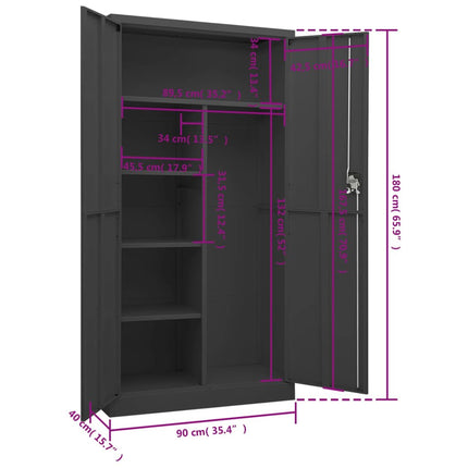 Lockerkast 90X40X180 Cm Staal Kleurig - XdropX
