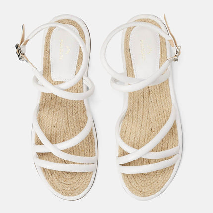 White Angico Women's Leather Sandals-1