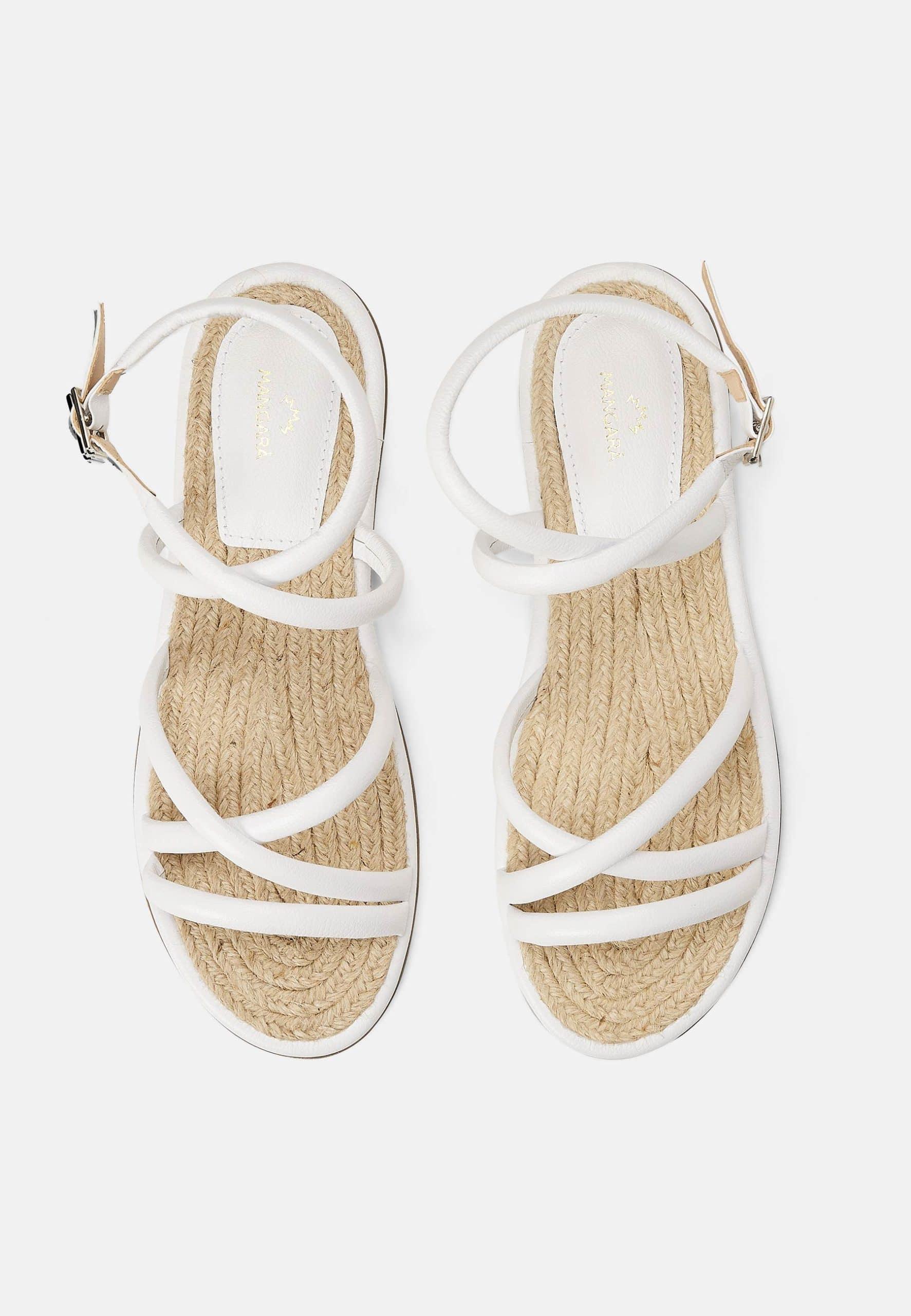 White Angico Women's Leather Sandals-1