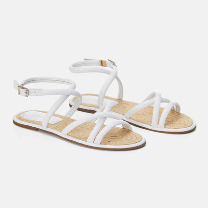 White Angico Women's Leather Sandals-2