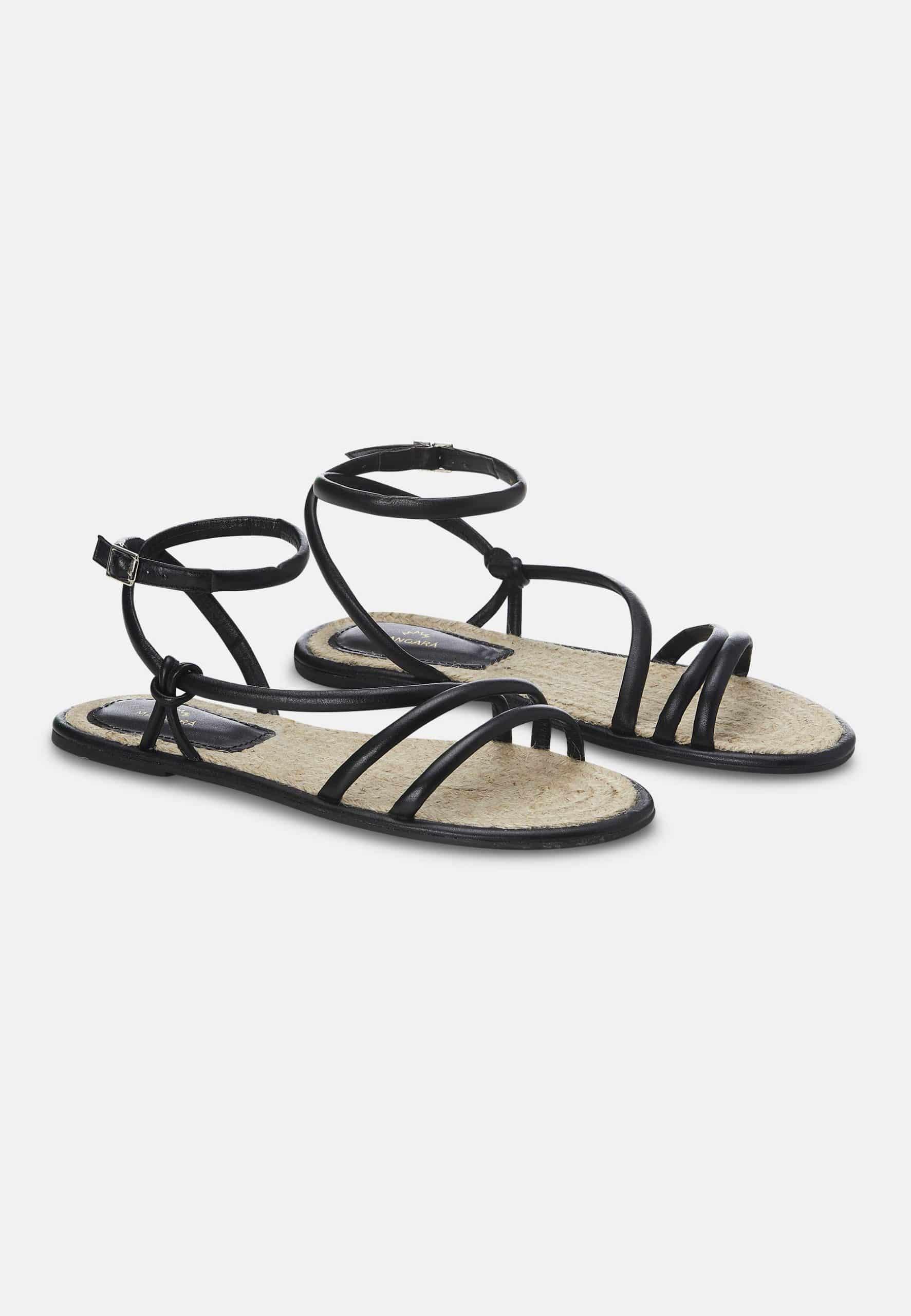 Mangará Black Angico LEATHER STRAPPY SANDALS-2