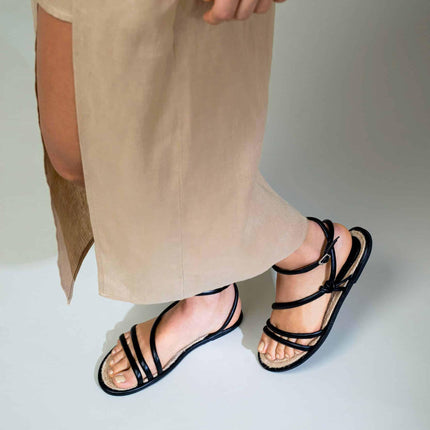 Mangará Black Angico LEATHER STRAPPY SANDALS-3