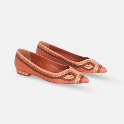Begonia Leather Ballerinas – Women’s Flats with Layered Detail